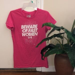 Pink size small under armor t shirt